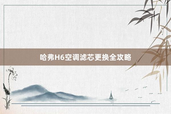 哈弗H6空调滤芯更换全攻略